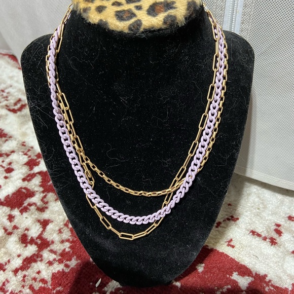 Two-for Necklace Bundle. Gold and Silver Tones Necklace & Multi-Strand Necklace - Picture 2 of 6